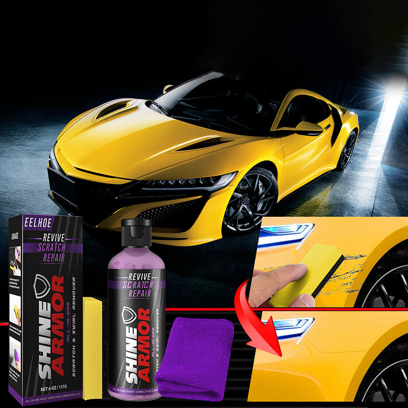 "Effektiv bilreparationsformel, tar bort repor, virvlar, oxidation, återställer lacken till en elegant finish."