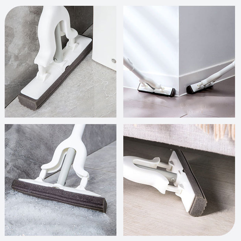 "Effektiv infällbar svampmopp med justerbart handtag, ergonomisk design och hög vattenabsorption för enkel städning."