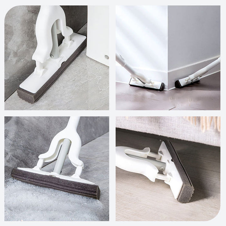 "Effektiv infällbar svampmopp med justerbart handtag, ergonomisk design och hög vattenabsorption för enkel städning."