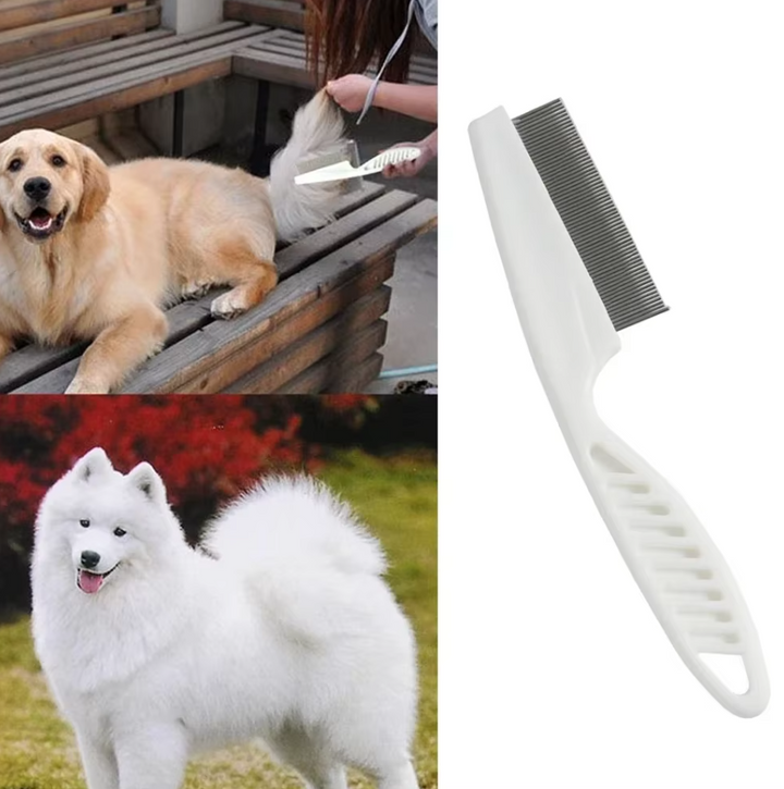 Effektiv loppkam för hund och katt. Skonsam pälsvård och ohyreborttagning för husdjur.