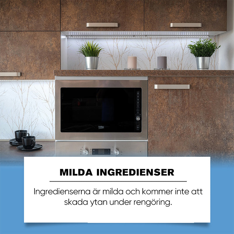 Effektiv Mögelavlägsnargel, tar bort envisa mögelfläckar, klar flaska, vit och grön etikett, 100ml volym.