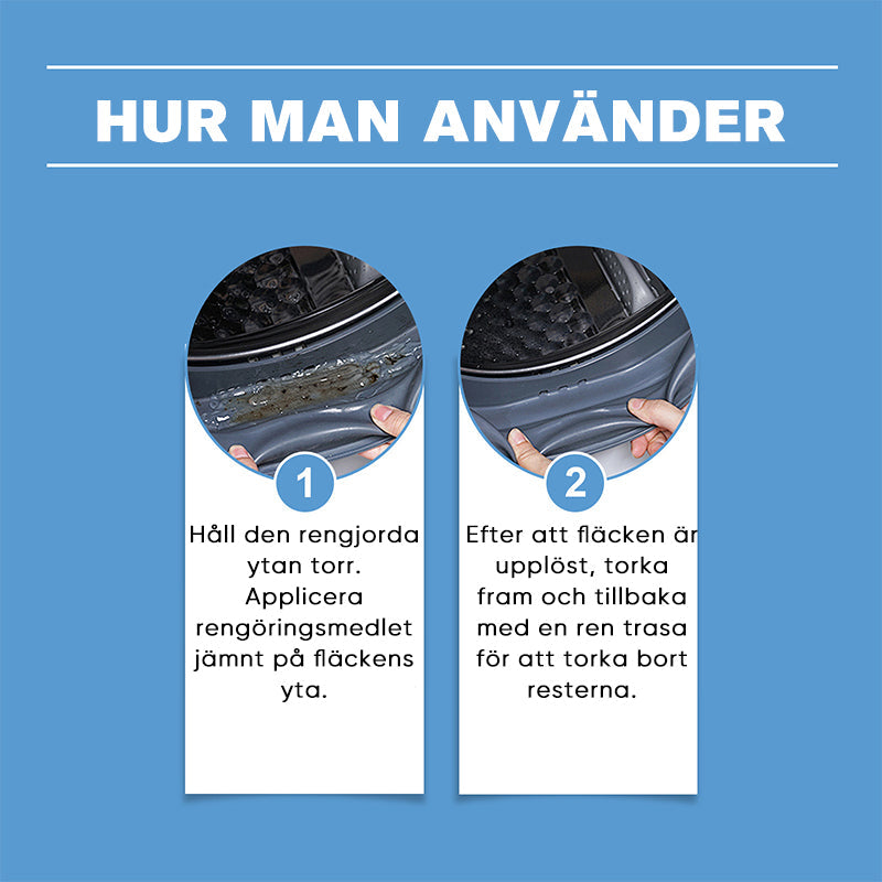 Effektiv Mögelavlägsnargel, tar bort envisa mögelfläckar, klar flaska, vit och grön etikett, 100ml volym.