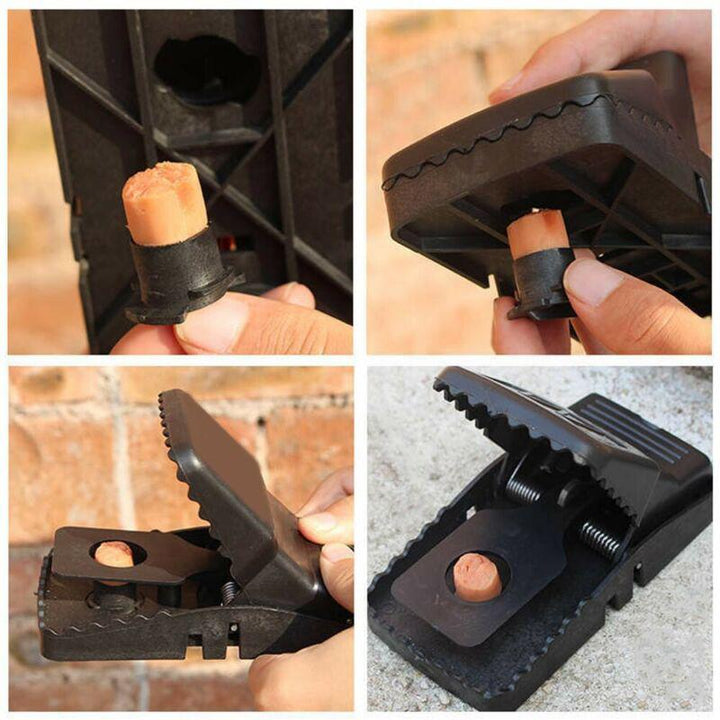 "Effektiv råttfälla i svart plast för säkert hem, enkel användning och hygienisk skadedjursbekämpning."