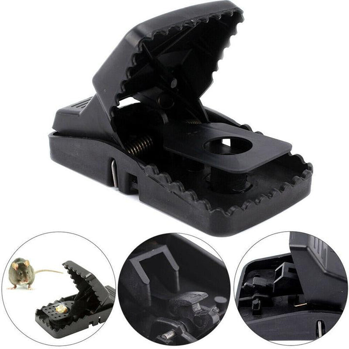 "Effektiv råttfälla i svart plast för säkert hem, enkel användning och hygienisk skadedjursbekämpning."