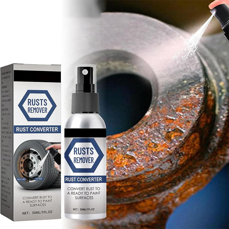 "Effektiv rostskyddsspray i metallflaska med spraymunstycke, förhindrar rost, idealisk för bilkomponenter."