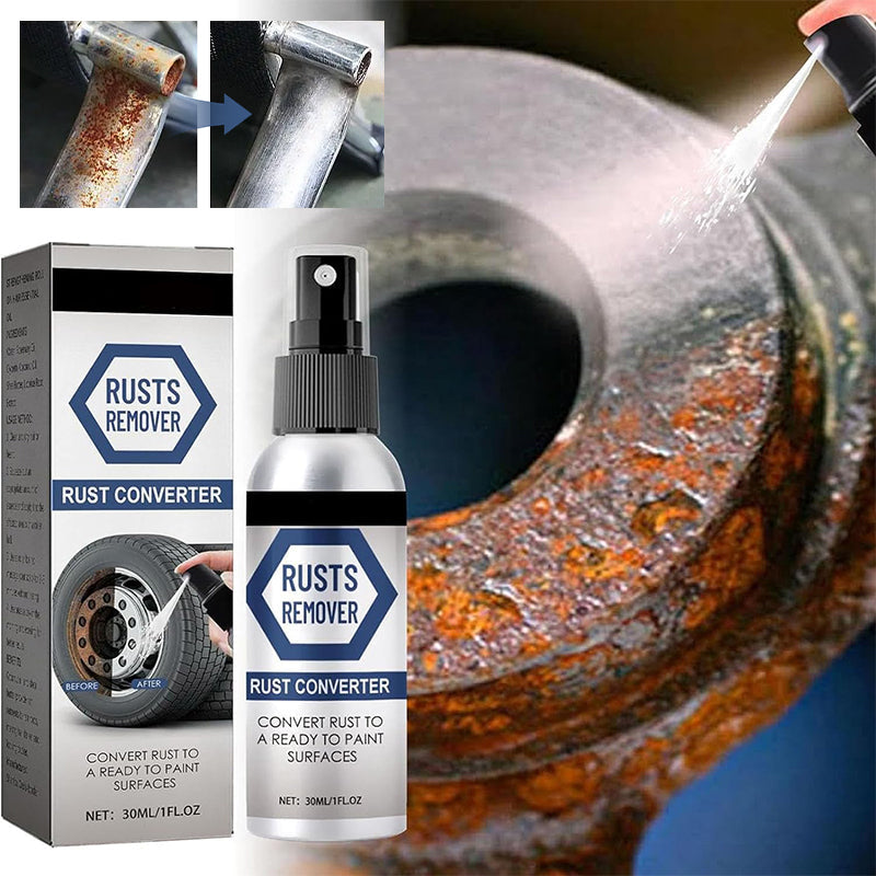 "Effektiv rostskyddsspray i metallflaska med spraymunstycke, förhindrar rost, idealisk för bilkomponenter."
