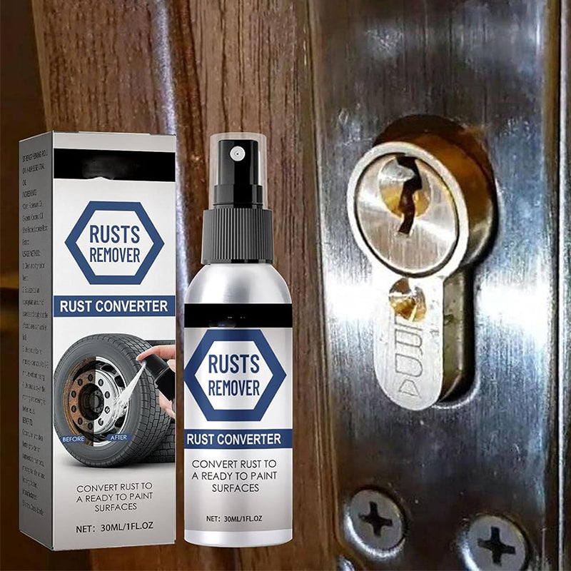 "Effektiv rostskyddsspray i metallflaska med spraymunstycke, förhindrar rost, idealisk för bilkomponenter."