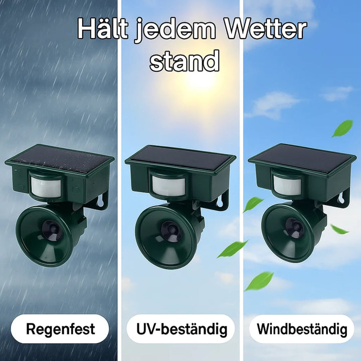 Fågelavskräckare med solceller skrämmer fåglar från din balkong & trädgård. Effektivt utomhusskydd med sensor.
