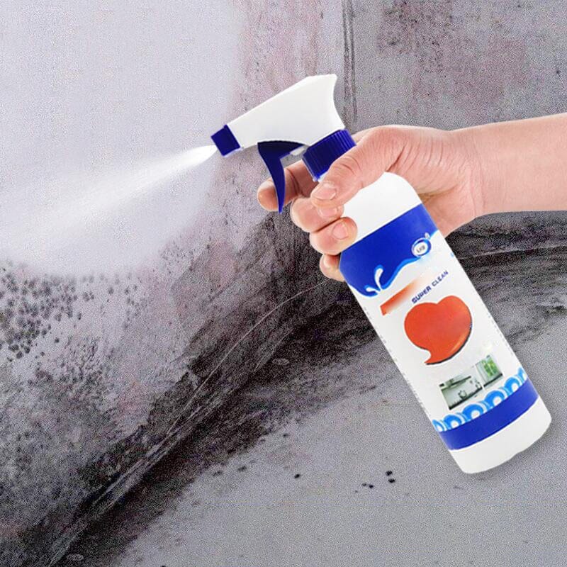 "Effektiv väggmögelsrengörare i en sprayflaska, hjälper till att ta bort mögelfläckar från olika ytor i hemmet."