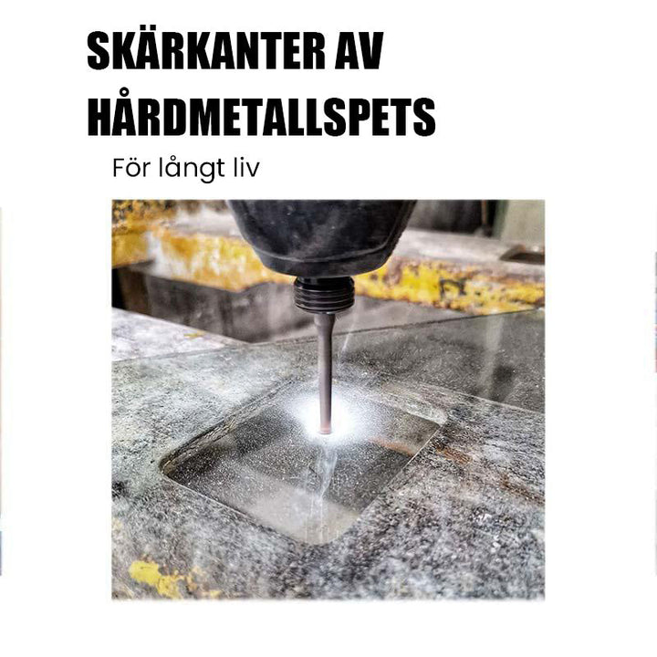 "Effektiva borrverktyg för glas och kakel, 5 st, högkvalitativ legering, precisionsdesign, visas i närbild."