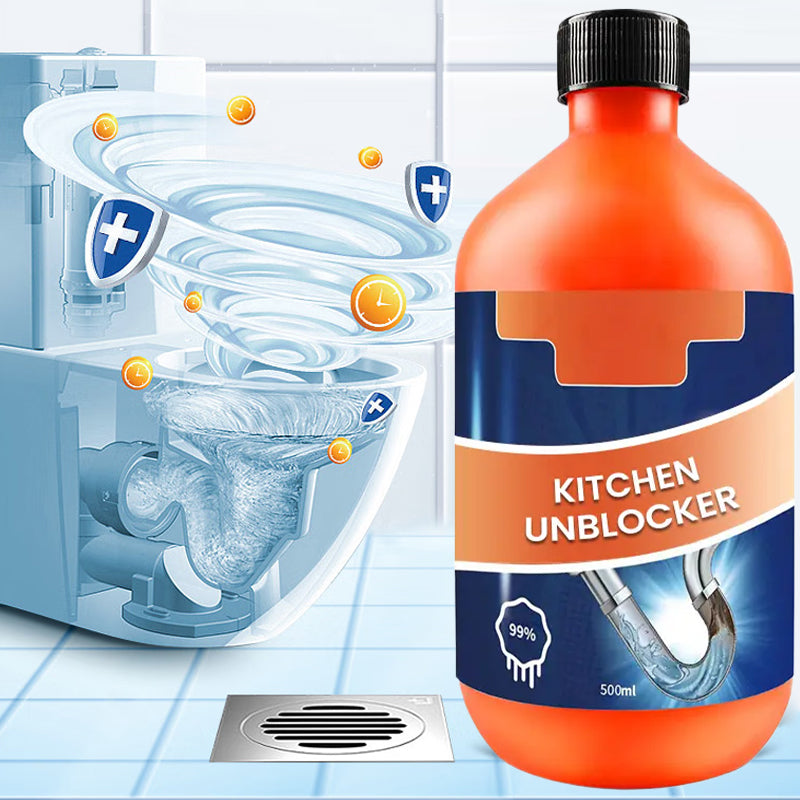 Effektivt avloppsrens i flaska, antibakteriell och snabbverkande för hygienisk rengöring, idealisk för kök och badrum.