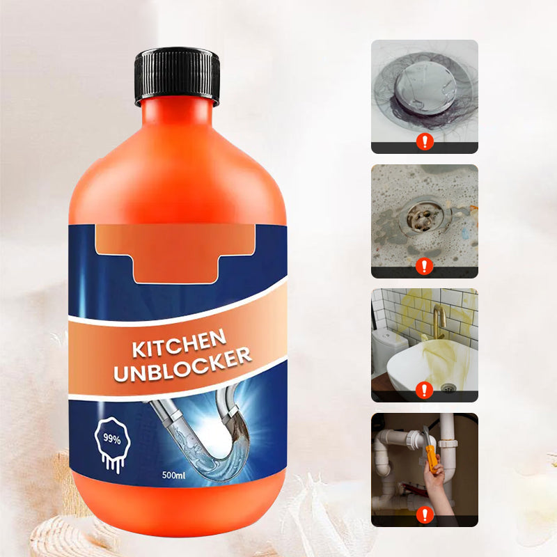 Effektivt avloppsrens i flaska, antibakteriell och snabbverkande för hygienisk rengöring, idealisk för kök och badrum.