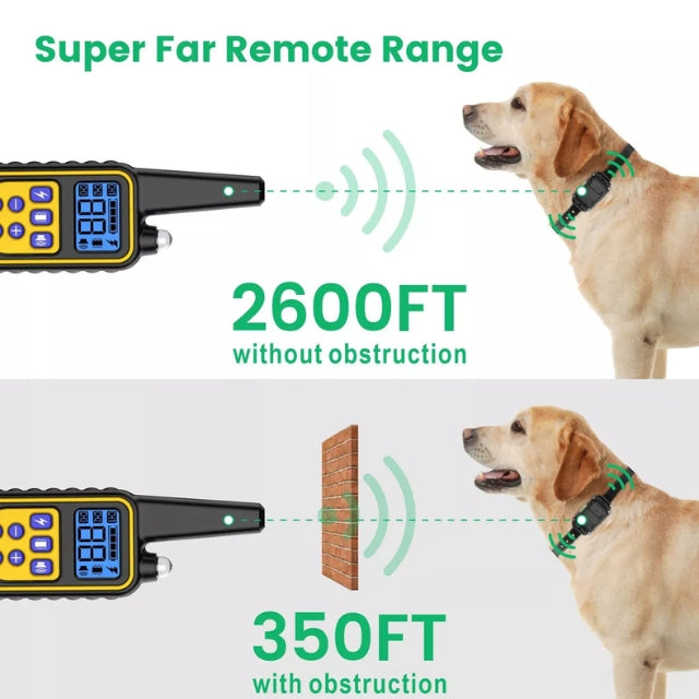 Geartech e-halsband för hundträning, modell 20250410. Med fjärrkontroll för lydnad och barkkontroll.