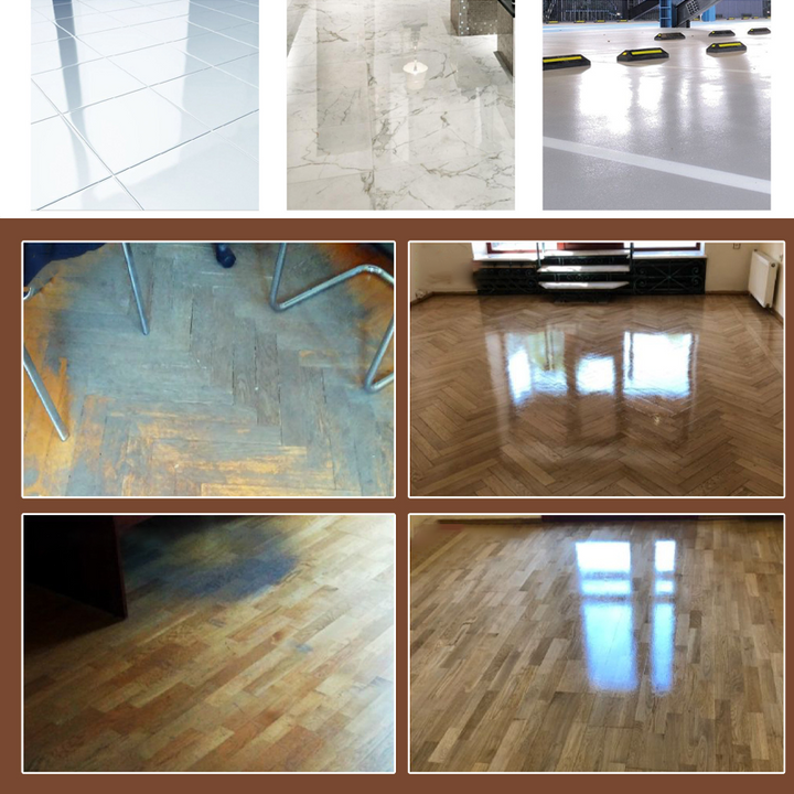 "Effektivt fläckborttagningsmedel för golv med avokadoolja, eliminerar fläckar och återställer glans på trägolv och marmor."