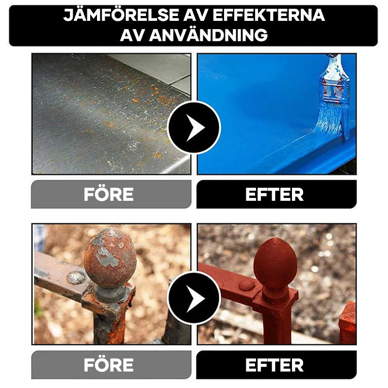 Effektivt rostborttagningsmedel för metall, blå flaska, idealisk för att förnya och skydda metallytor mot rostskador.