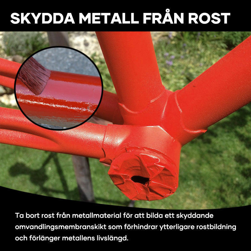 Effektivt rostborttagningsmedel för metall, blå flaska, idealisk för att förnya och skydda metallytor mot rostskador.