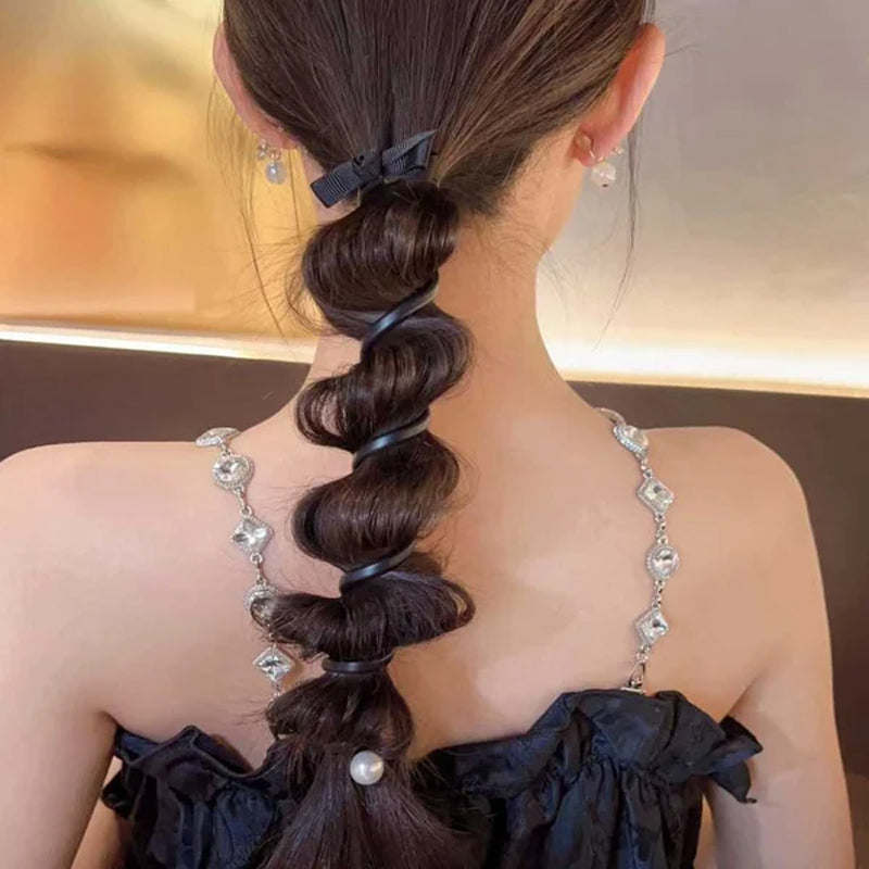 "Elastiskt bowknot hårband för kvinnor, flätad design, flera färger, praktiskt och elegant till vardagsfrisyrer."