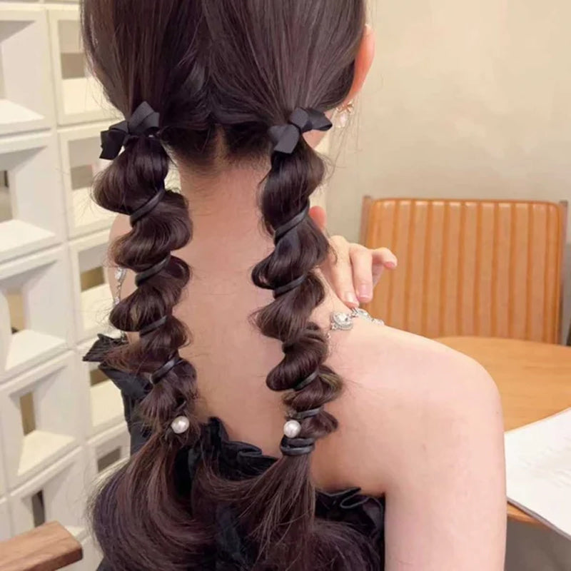 "Elastiskt bowknot hårband för kvinnor, flätad design, flera färger, praktiskt och elegant till vardagsfrisyrer."