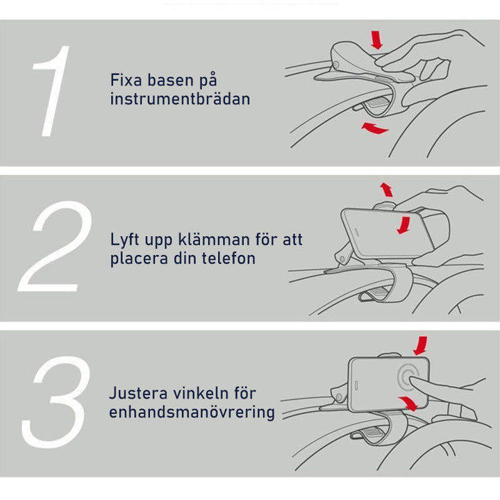 "Elegant 360-graders roterande telefonhållare med leoparddesign, justerbara vinklar och silikonplatta för skydd i bil."