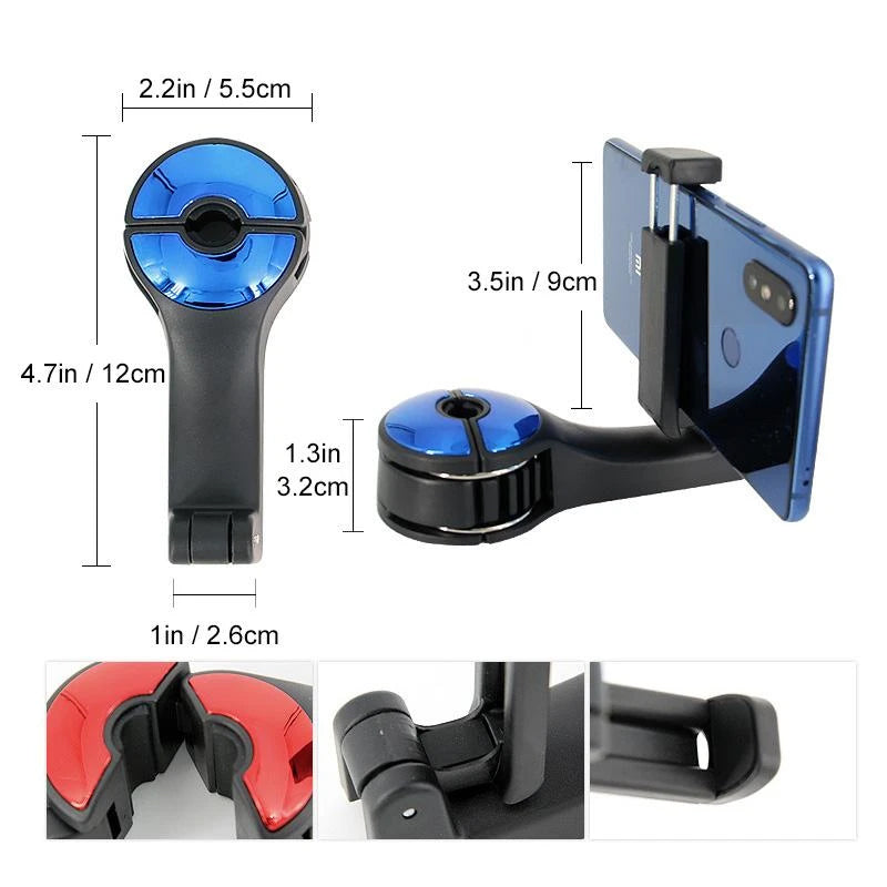 "Elegant 360° roterande bilkrok i ABS och silikon för nackstöd, bilinteriör, maxvikt 10 kg, minimal design"