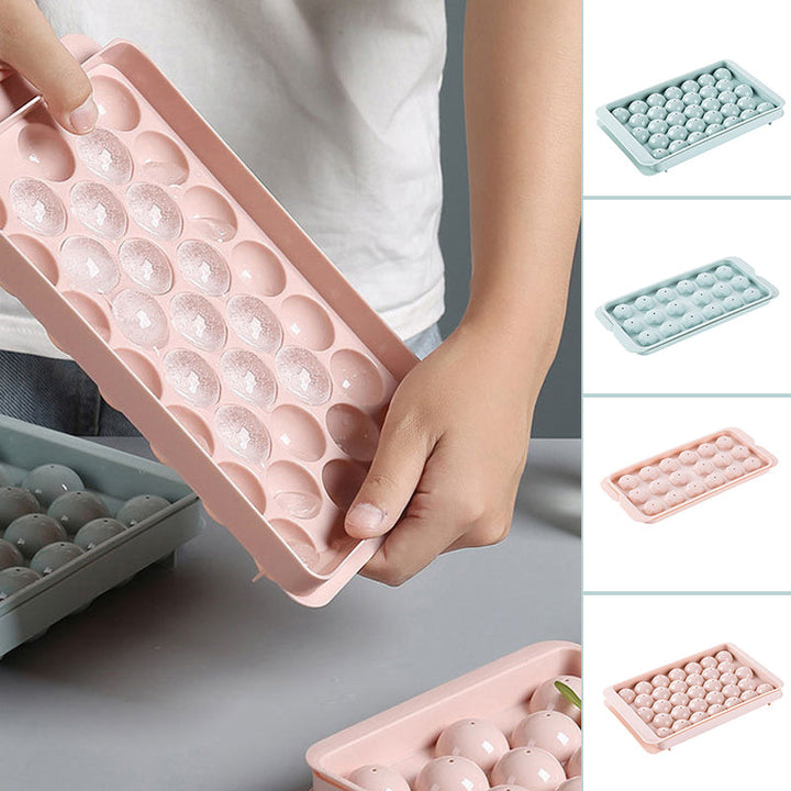 "Elegant 3D-istillverkningsset i blå och rosa för köket, med diamant- och rundformade isformar för unika drinkupplevelser."
