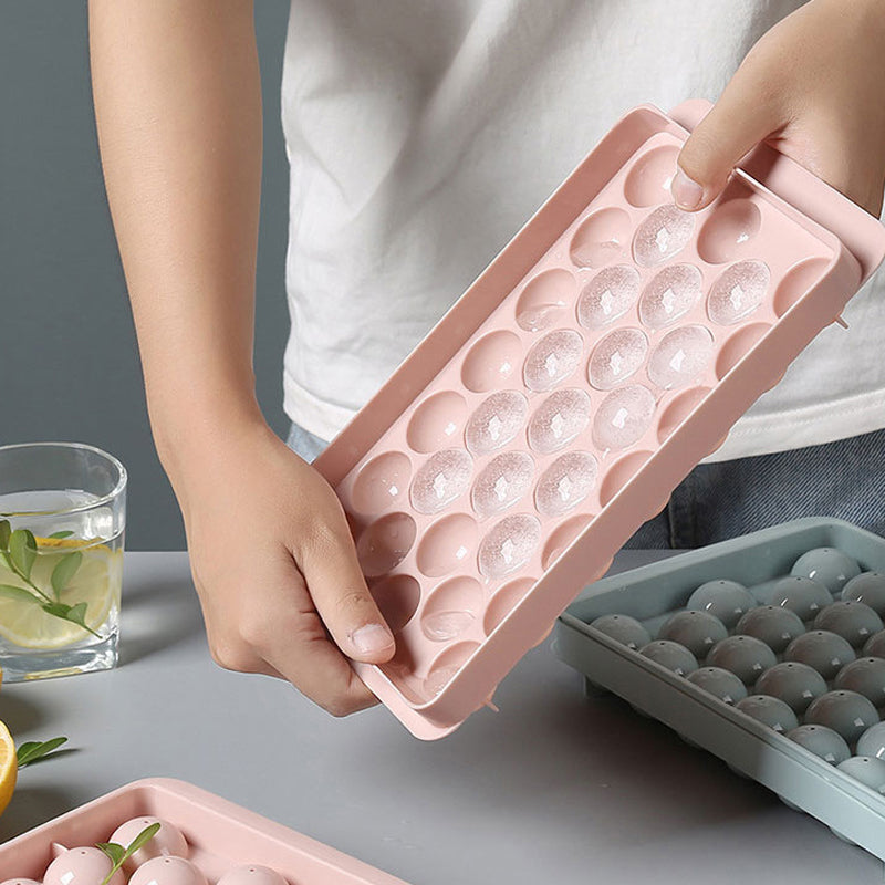 "Elegant 3D-istillverkningsset i blå och rosa för köket, med diamant- och rundformade isformar för unika drinkupplevelser."