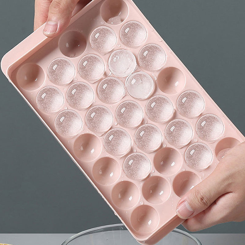 "Elegant 3D-istillverkningsset i blå och rosa för köket, med diamant- och rundformade isformar för unika drinkupplevelser."
