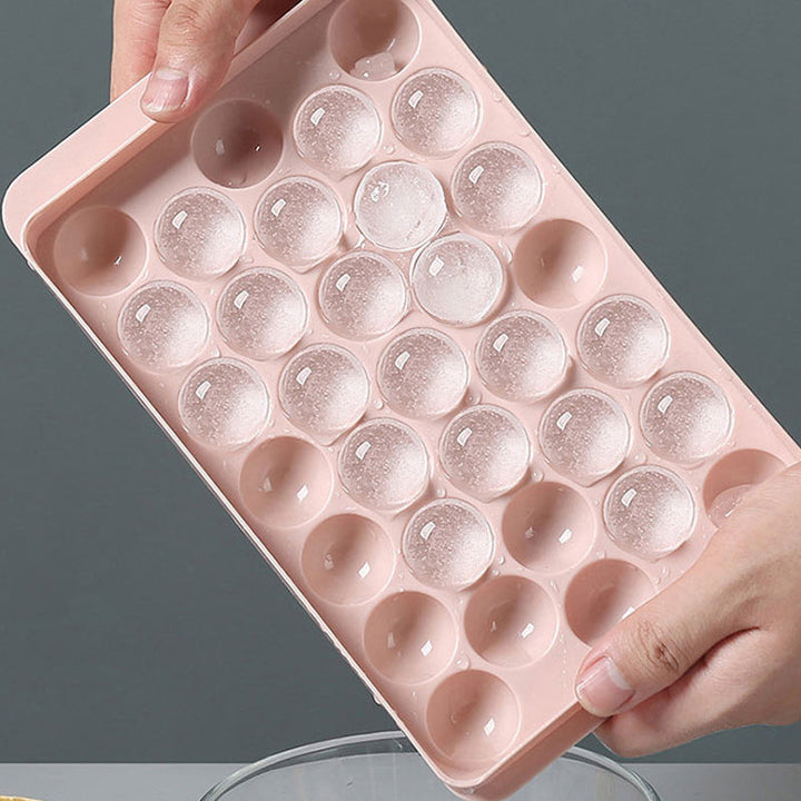 "Elegant 3D-istillverkningsset i blå och rosa för köket, med diamant- och rundformade isformar för unika drinkupplevelser."