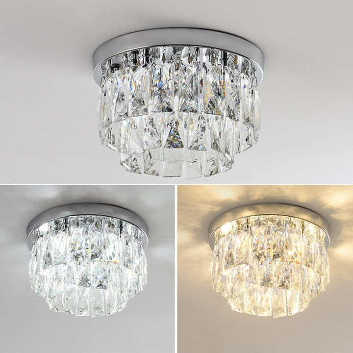 Exklusiv Art Deco LED-taklampa, guld/silver, för vardagsrum. Stilfull designlampa med modern belysning.