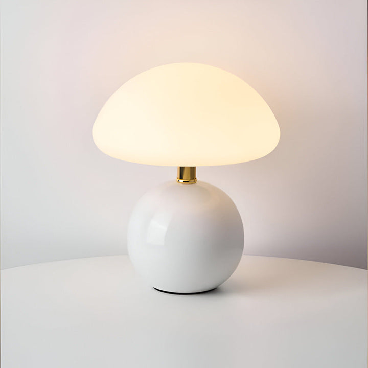 Stilren svamplampa, LED-bordslampa. Bauhaus-inspirerad för modern heminredning, mysig stämningsbelysning.
