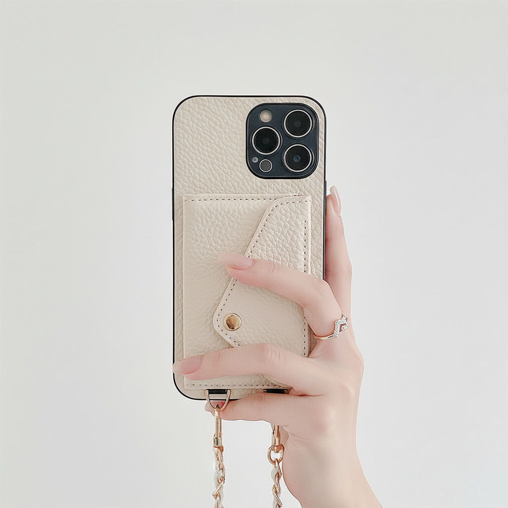 Blått iPhone plånboksfodral. Elegant PU-läder skyddsfodral med kortfack och magnetlås. Perfekt telefontillbehör.
