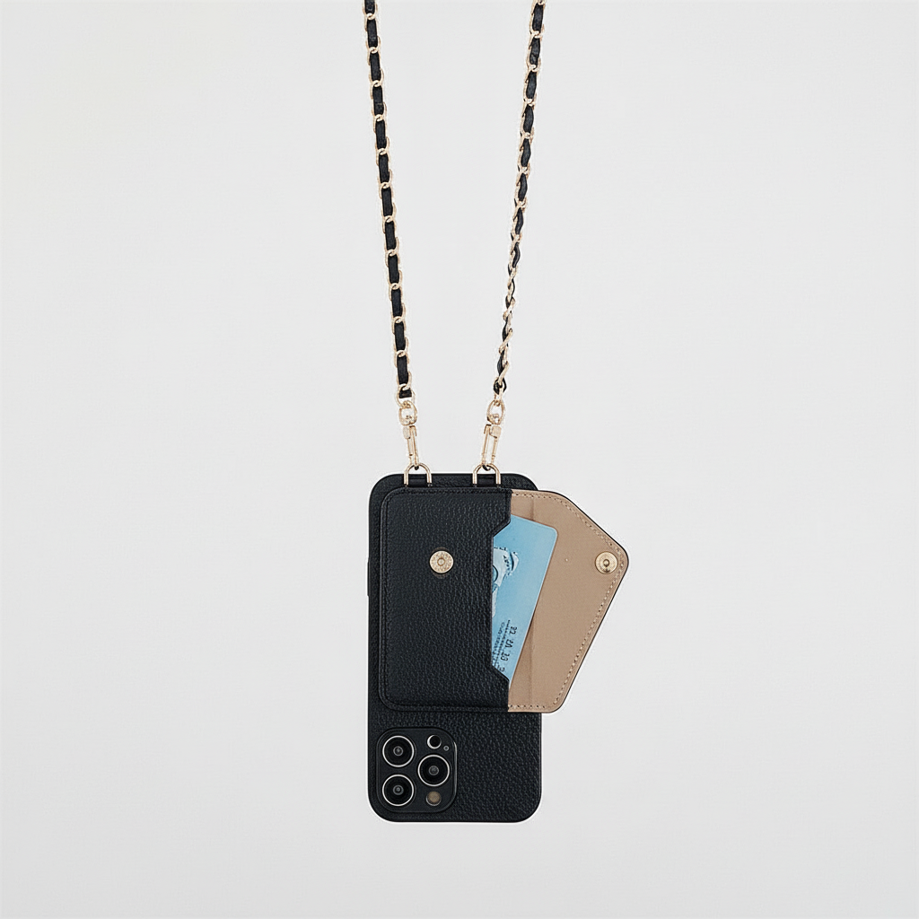 Rosa iPhone plånboksfodral i PU-läder. Multifunktionellt skyddsfodral med praktiska kortfack. Elegant design.