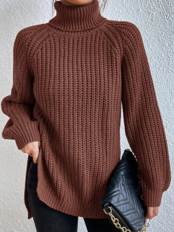 Stickad polotröja med raglanärmar, en tidlös del av kvinnors mode