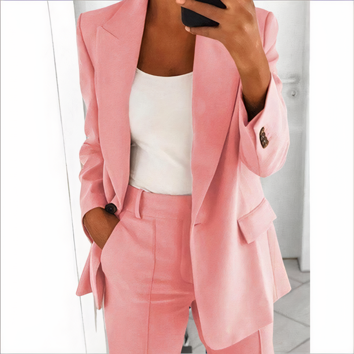 Elegant blazerset för damer, tvådelat outfit set perfekt för kontor & business.