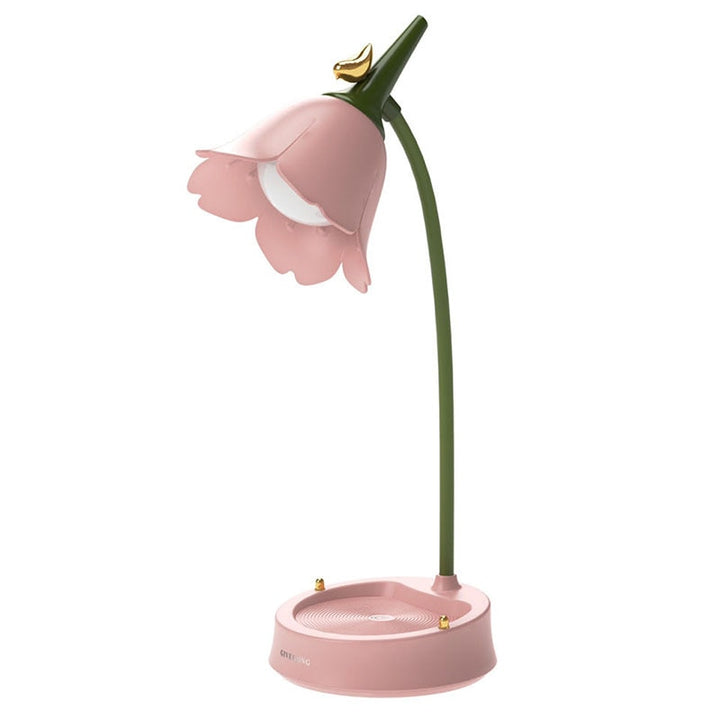 Stilren trådlös LED-bordslampa LumaPetal, med unik blomdesign som förhöjer din inredning.