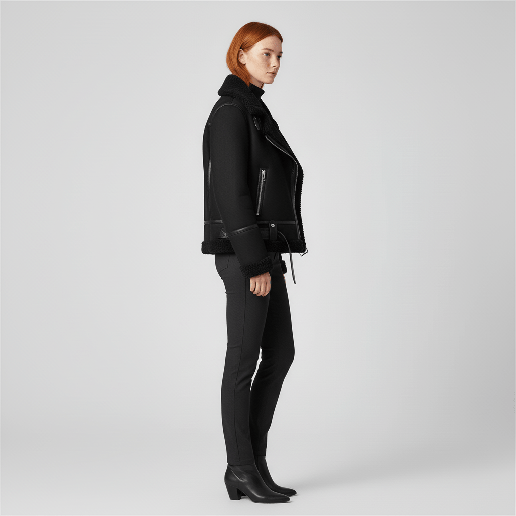 Svart damjacka Amy, elegant ytterplagg med varmt foder. Perfekt kort vinterjacka i mode damkläder.