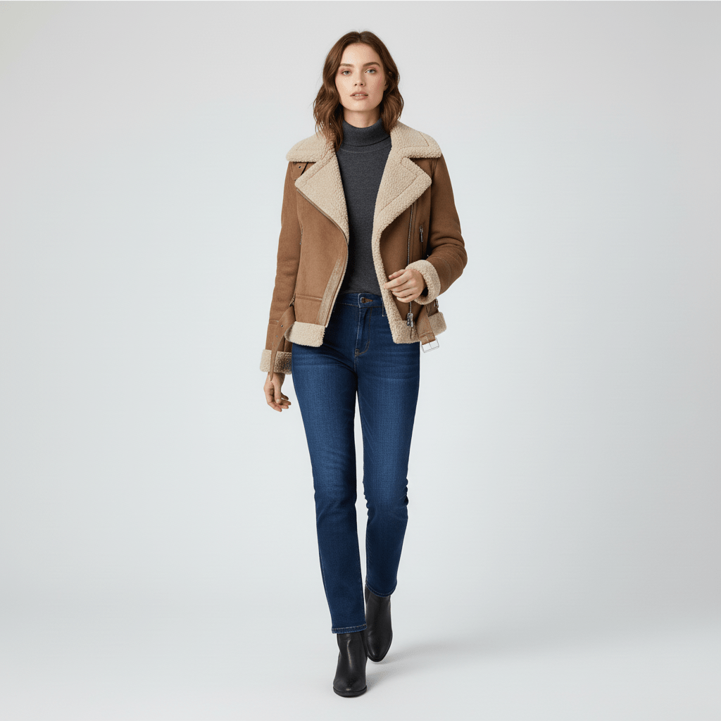 Elegant vinterjacka Amy, svart damjacka med varmt foder. Klassisk kort modell för dammode.