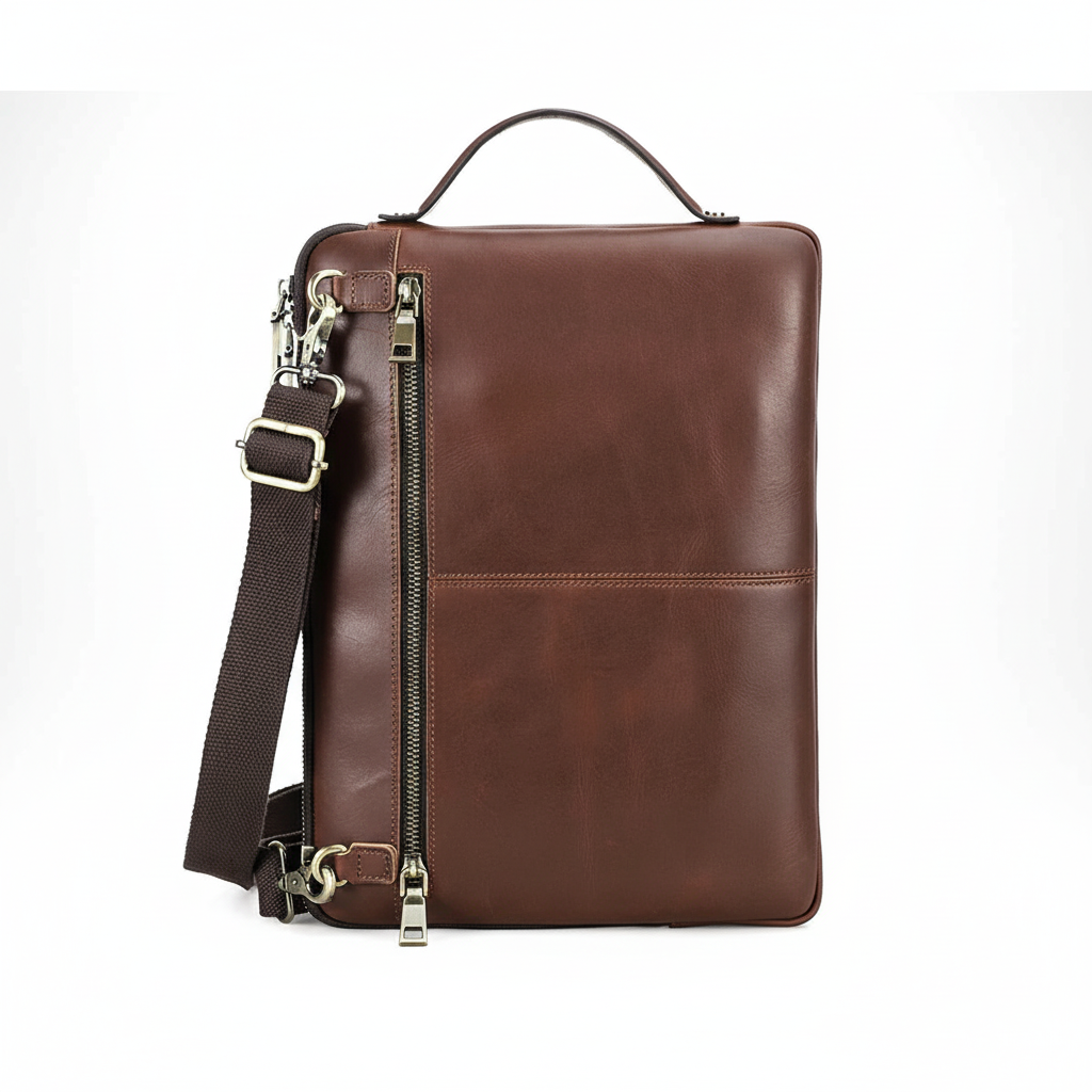 Högkvalitativ herr laptopväska i läder. En elegant och funktionell arbetsväska för den moderna mannen.