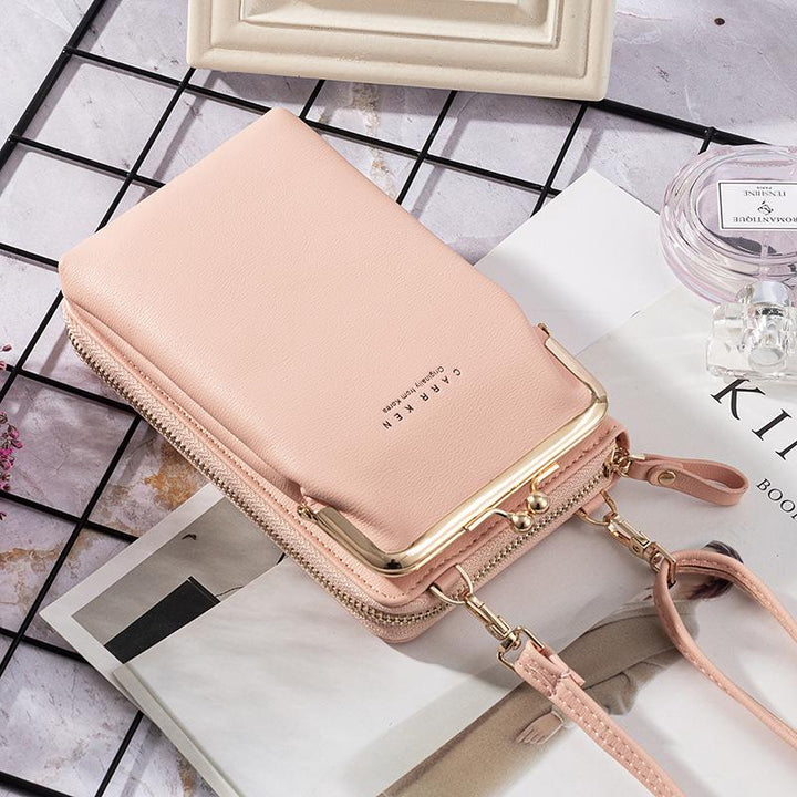 "Elegant crossbody kurirväska i PU-läder för kvinnor med justerbar rem, flerrumsdesign, finns i flera färger."