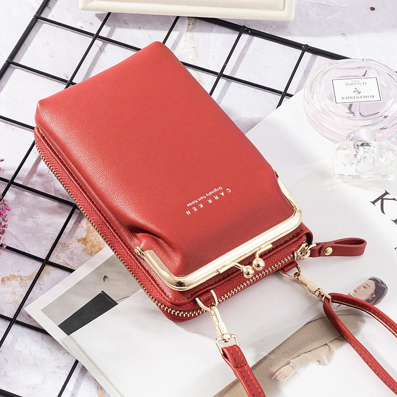 "Elegant crossbody kurirväska i PU-läder för kvinnor med justerbar rem, flerrumsdesign, finns i flera färger."
