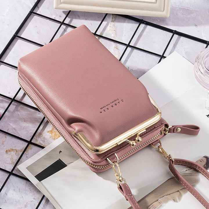 "Elegant crossbody kurirväska i PU-läder för kvinnor med justerbar rem, flerrumsdesign, finns i flera färger."