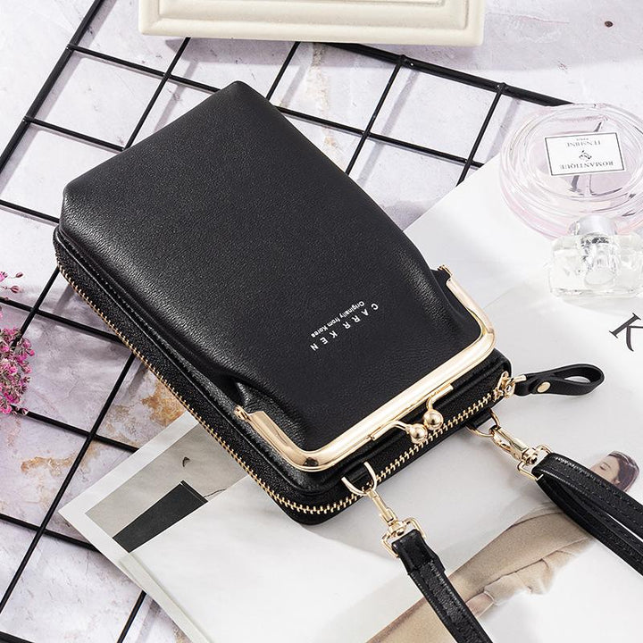 "Elegant crossbody kurirväska i PU-läder för kvinnor med justerbar rem, flerrumsdesign, finns i flera färger."