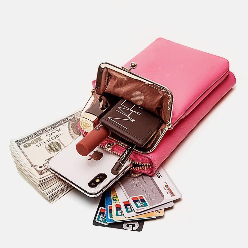 "Elegant crossbody kurirväska i PU-läder för kvinnor med justerbar rem, flerrumsdesign, finns i flera färger."