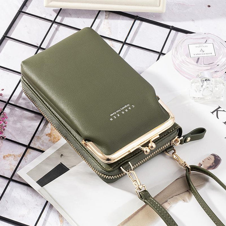 "Elegant crossbody kurirväska i PU-läder för kvinnor med justerbar rem, flerrumsdesign, finns i flera färger."