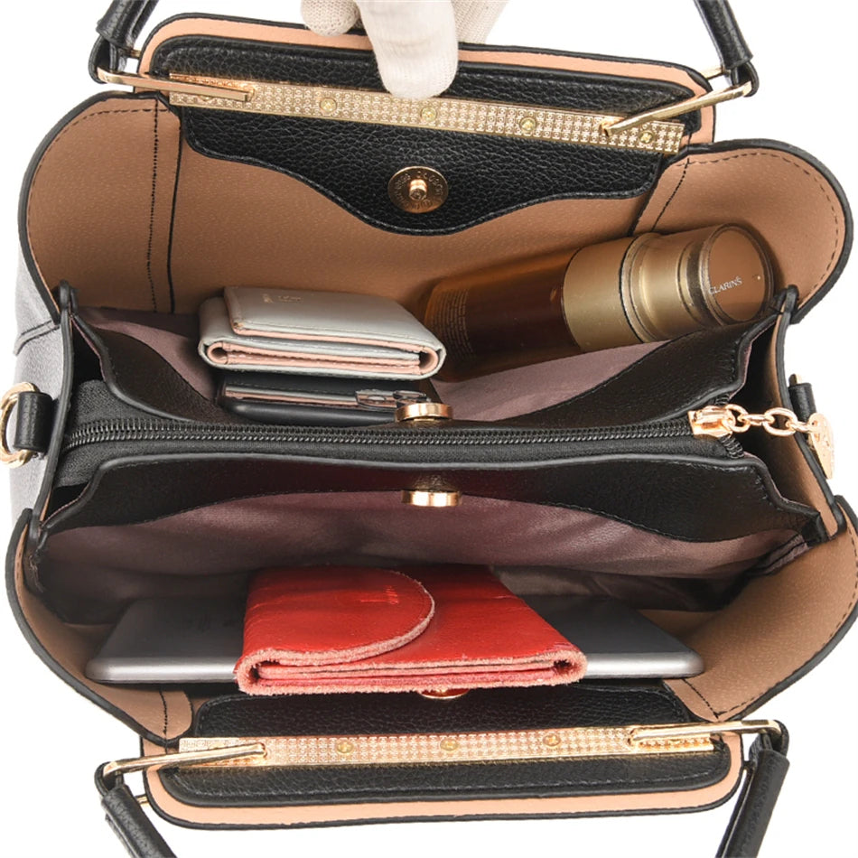 Lyxig axelremsväska för kvinnor. Elegant, organiserad och en tidlös modeaccessoar.