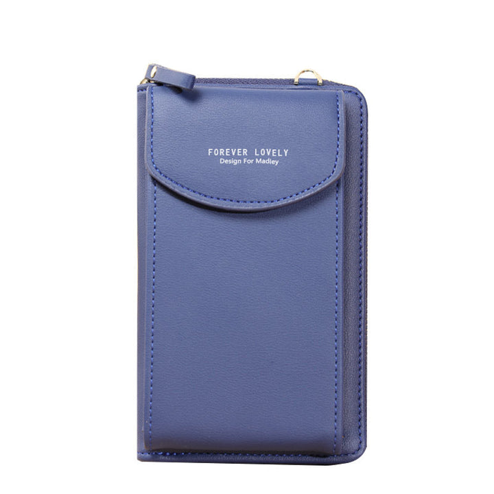 "Elegant dam crossbody telefonväska i rött PU-läder med avtagbar rem, rymligt fack för värdesaker, mångsidig design."