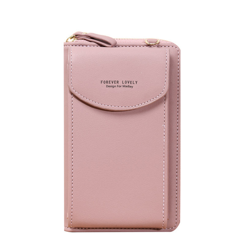 "Elegant dam crossbody telefonväska i rött PU-läder med avtagbar rem, rymligt fack för värdesaker, mångsidig design."