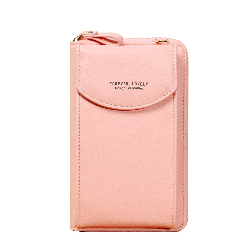 "Elegant dam crossbody telefonväska i rött PU-läder med avtagbar rem, rymligt fack för värdesaker, mångsidig design."
