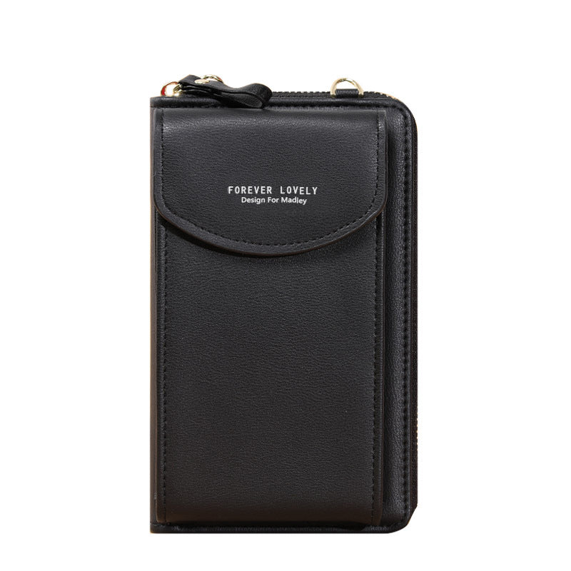 "Elegant dam crossbody telefonväska i rött PU-läder med avtagbar rem, rymligt fack för värdesaker, mångsidig design."