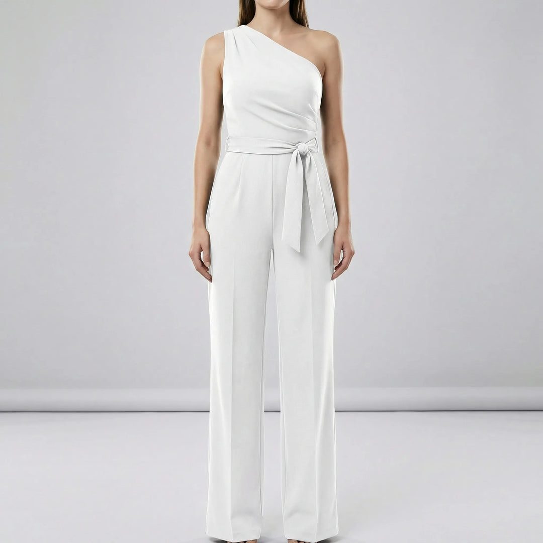 Modern enaxlad dam jumpsuit med vida ben. Superbekväm och stilren, ett måste för den medvetna kvinnan.